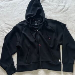Spyder Active Women’s Black Raglan Zip Hoodie Brushed Cozy Poly/Rayon Blend SZ L